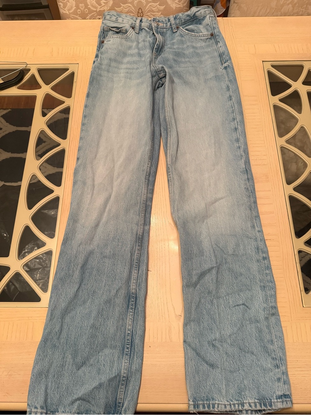 Zara Light Blue Straight Leg Women Jeans